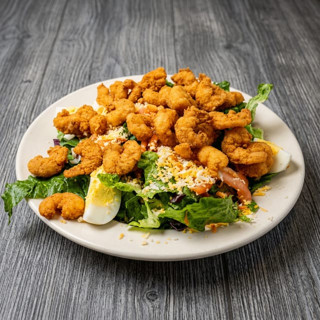 Chef Salad with Fried Chicken or Shrimp.