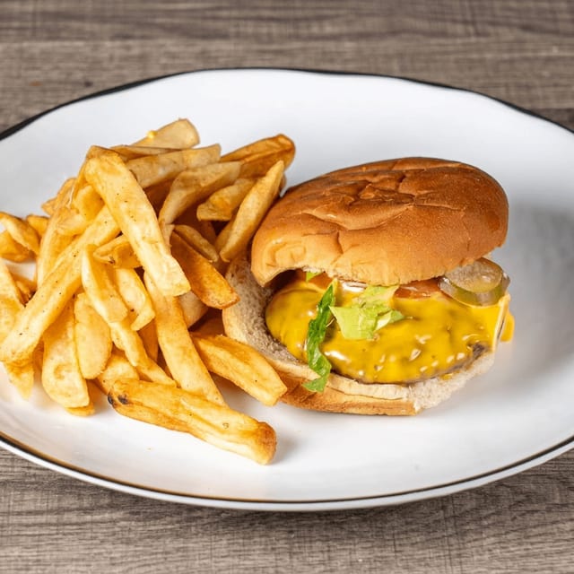 Kids Cheese Burger with Fries.