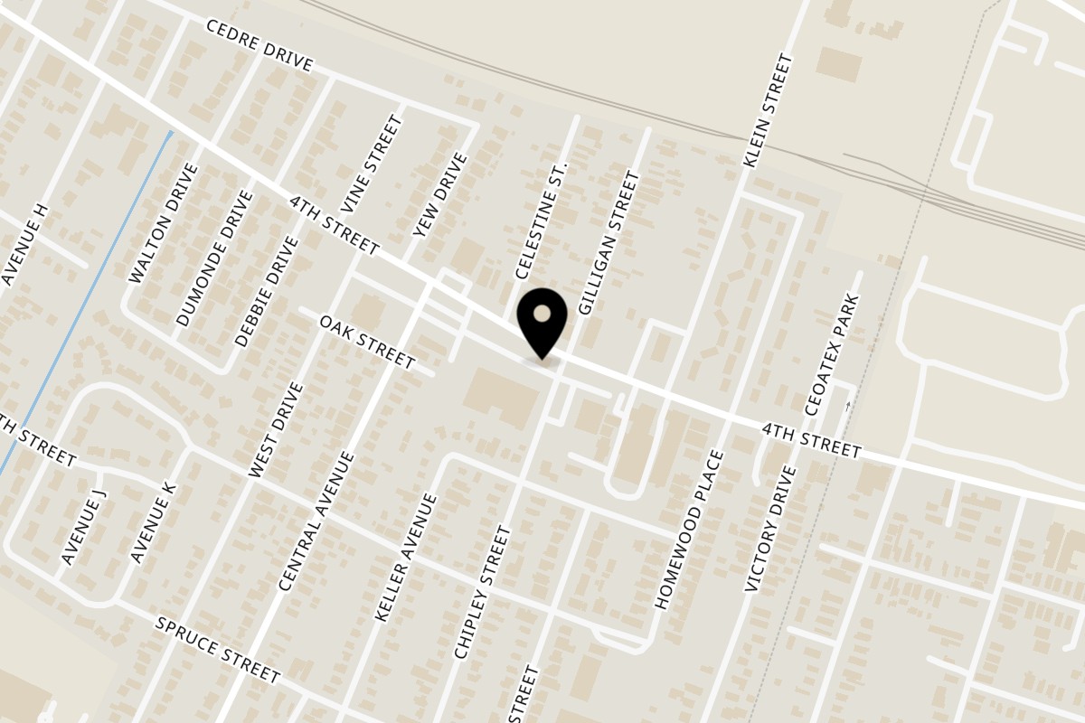 Map showing the location of Voleo's Seafood Restaurant on 1360 4th St in Westwego